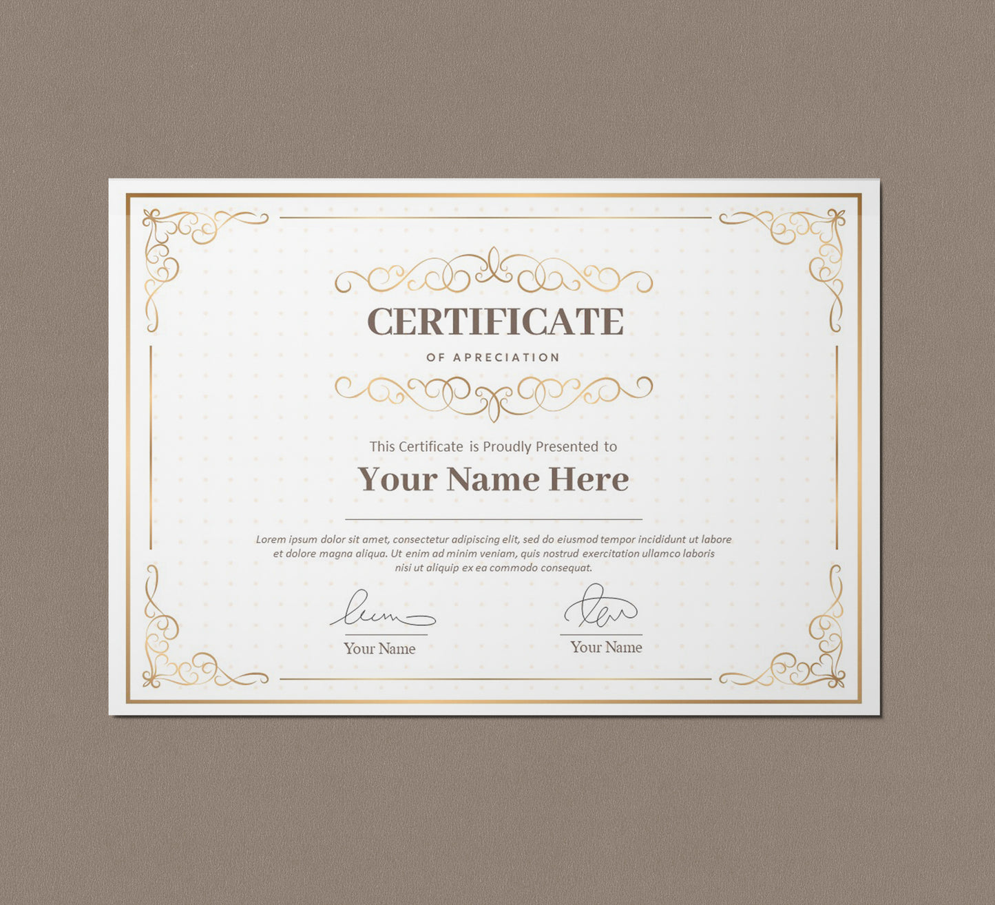 Certificate of Appreciation & Award Template – Editable Completion Certificate