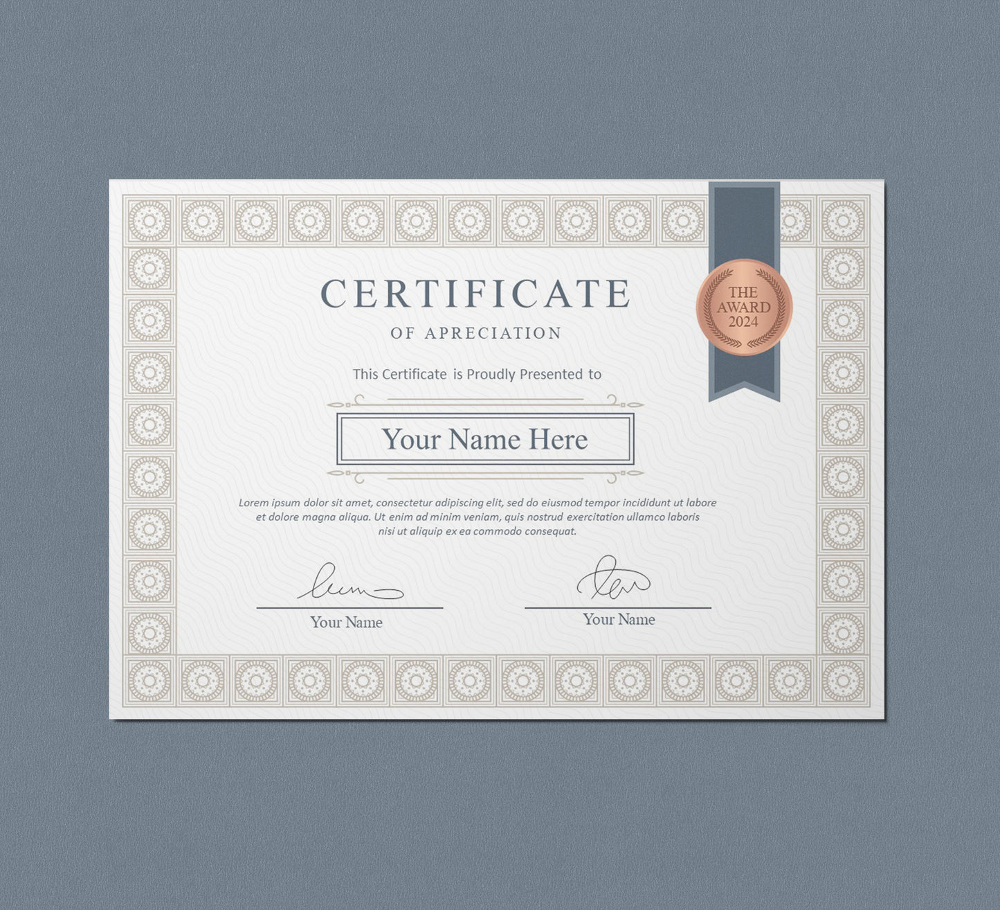 Canva Certificate Template & Appreciation – Editable Completion Certificate