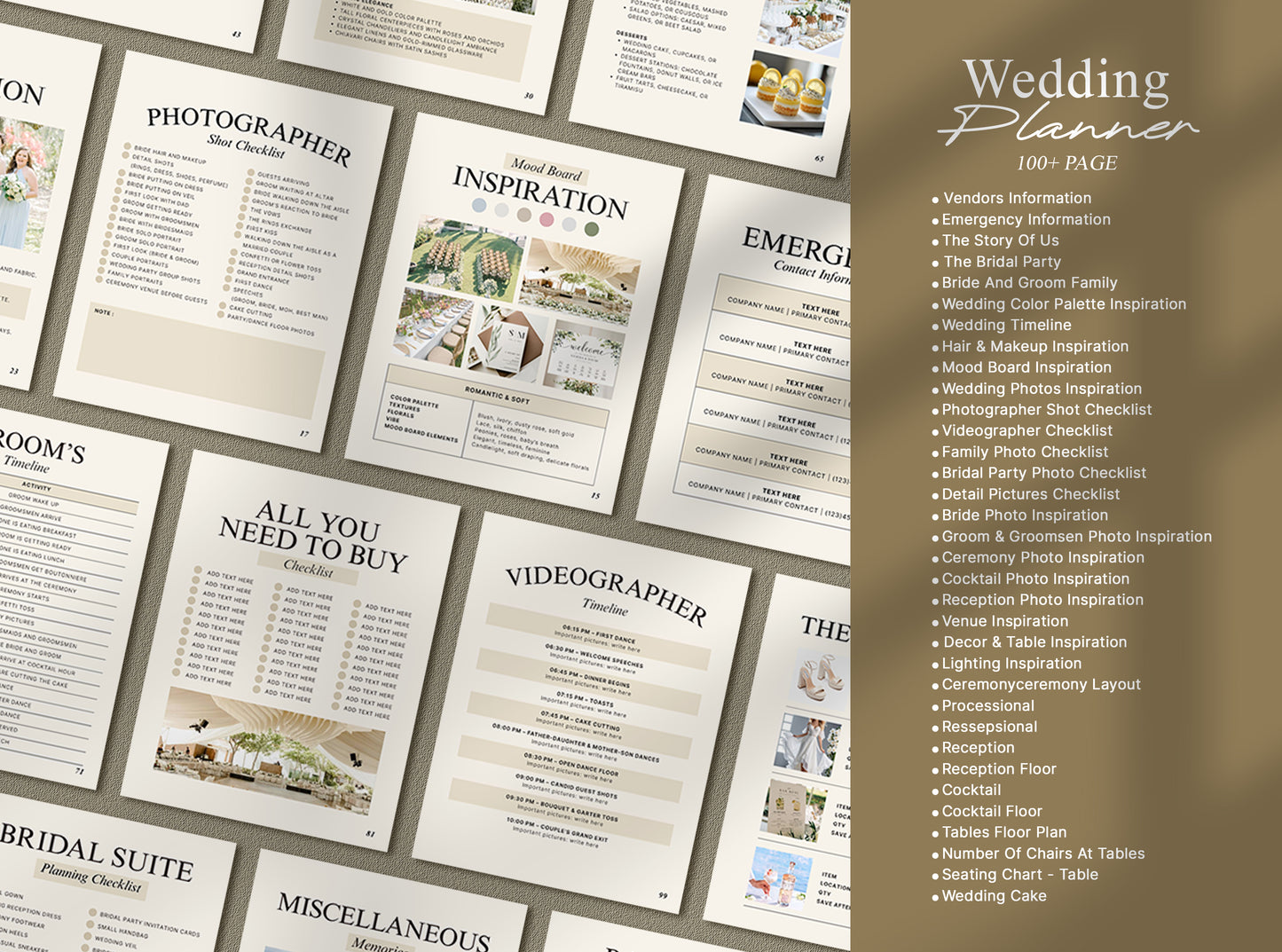 Wedding Planner Template | Printable & Digital Checklist, Timeline, Itinerary & Organizer