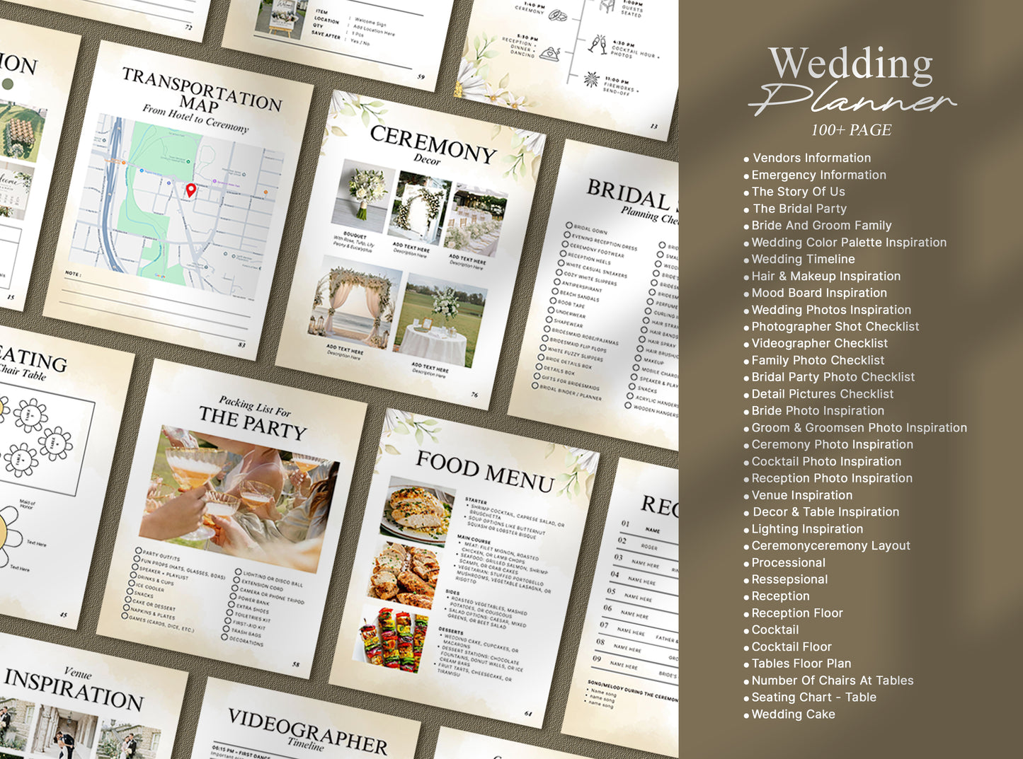 Floral Wedding Planner | Printable Bridal Checklist, Itinerary, Binder & Editable Digital Planner