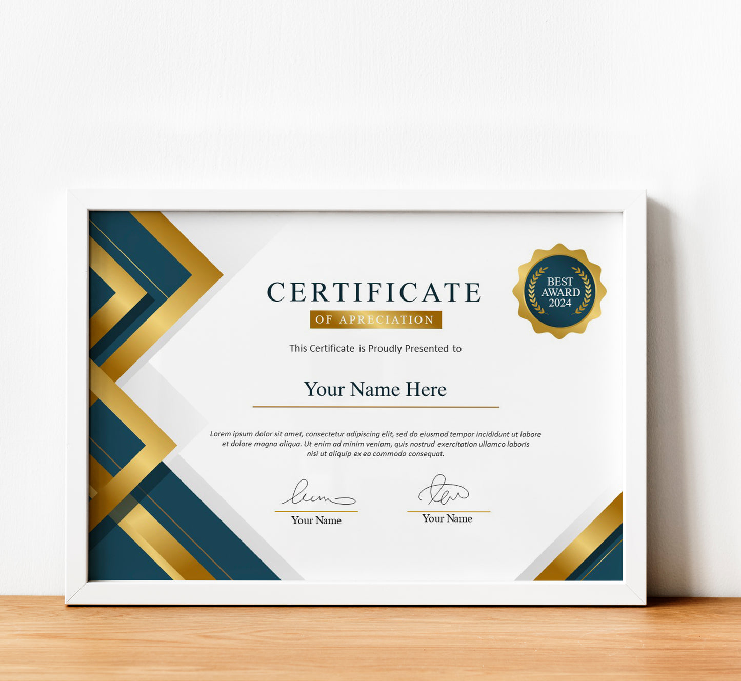Editable Modern Certificate Template - Canva Design for Achievement, Award, Completion & Training