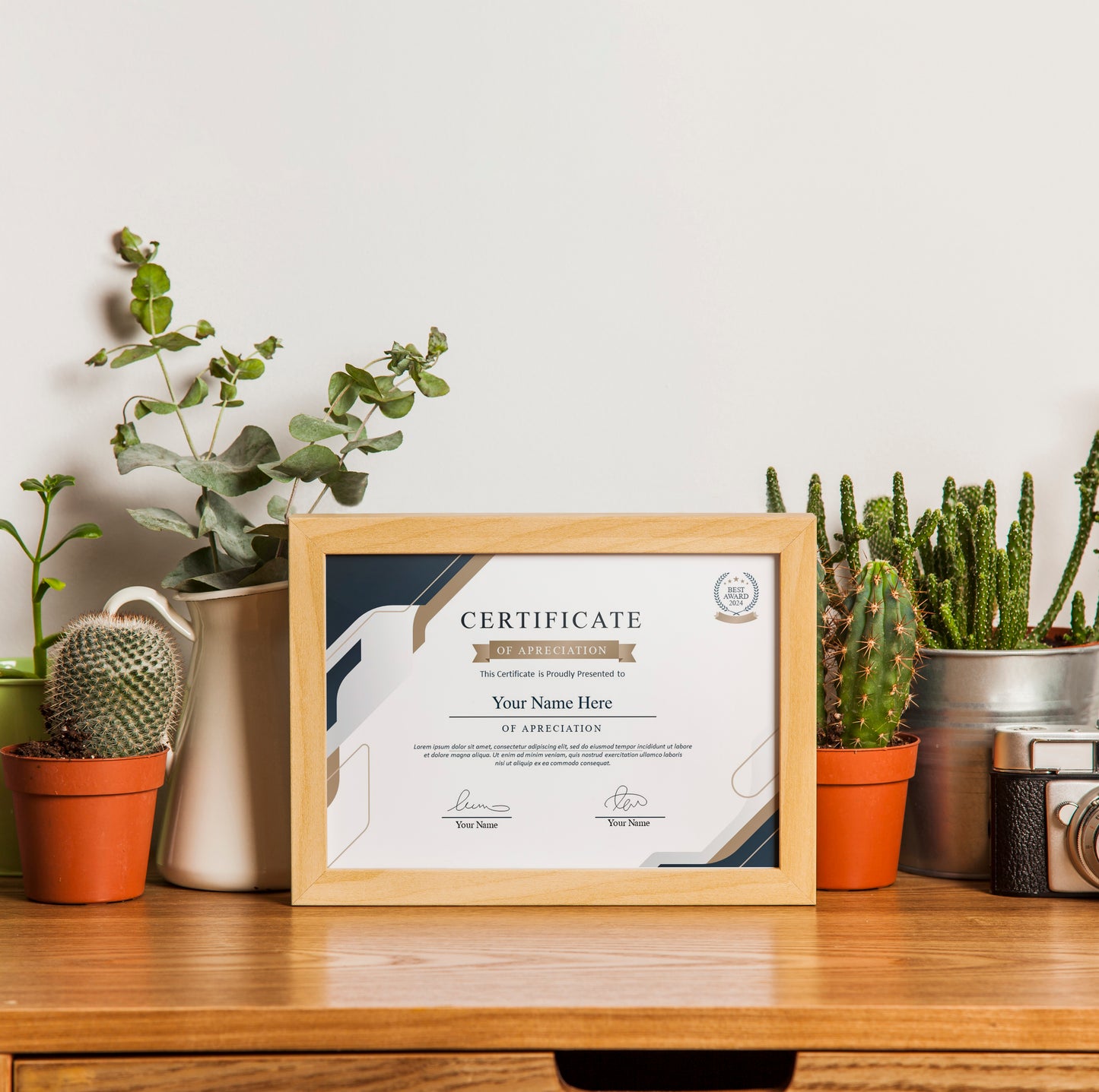 Modern Gold Certificate Template - Editable Canva Design for Achievement, Award, Completion, and Training