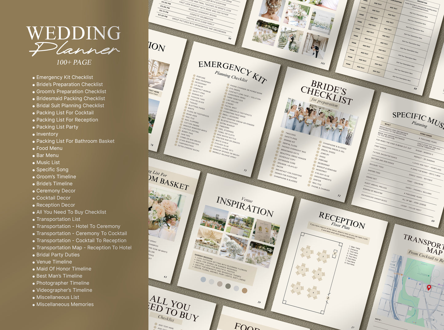 Wedding Planner Template | Printable & Digital Checklist, Timeline, Itinerary & Organizer
