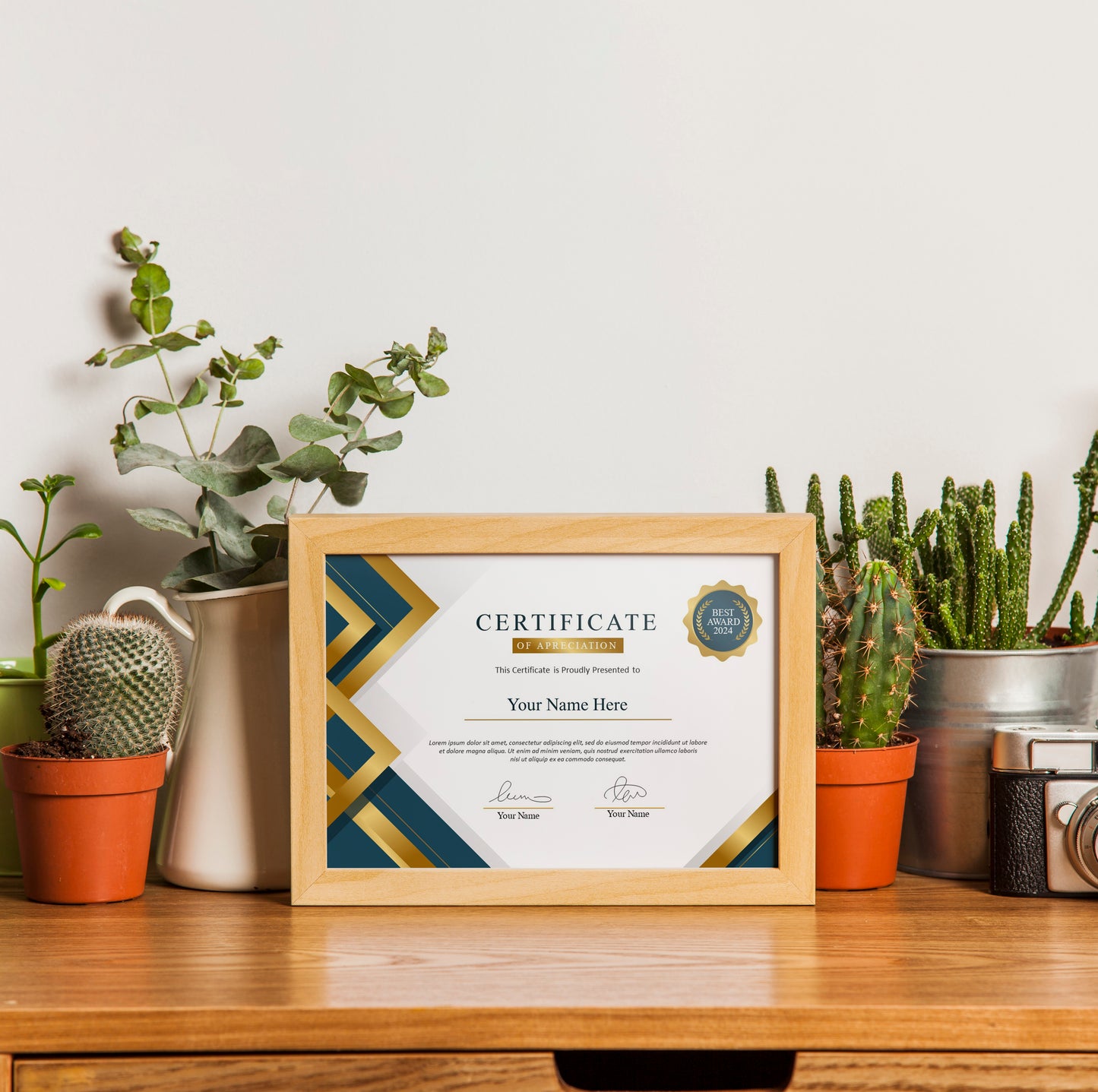 Editable Modern Certificate Template - Canva Design for Achievement, Award, Completion & Training