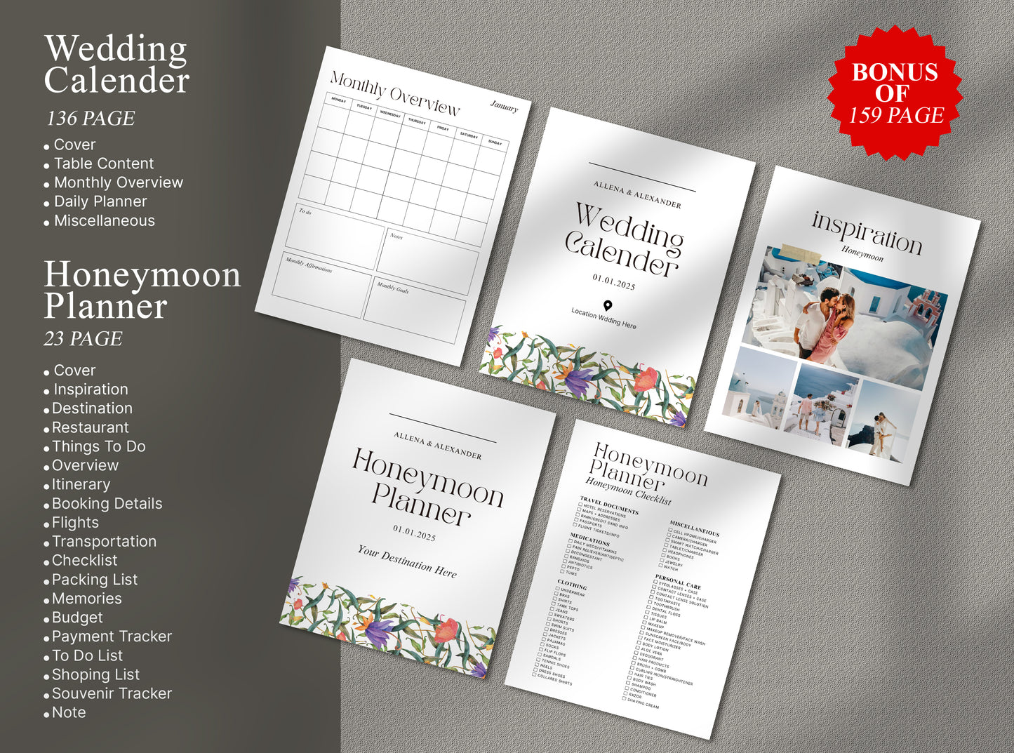 Wedding Planner Template Bundle - Canva Itinerary, Checklist, Binder & Planning Book