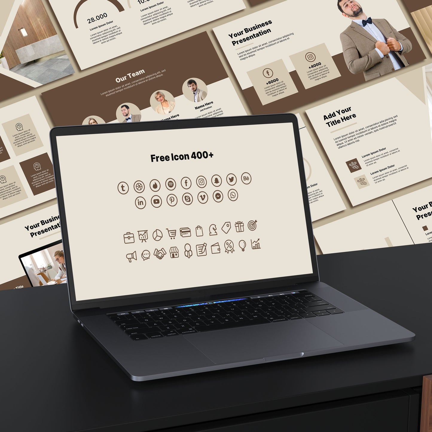 Minimal Brown PowerPoint Template - Modern & Professional Business Presentation