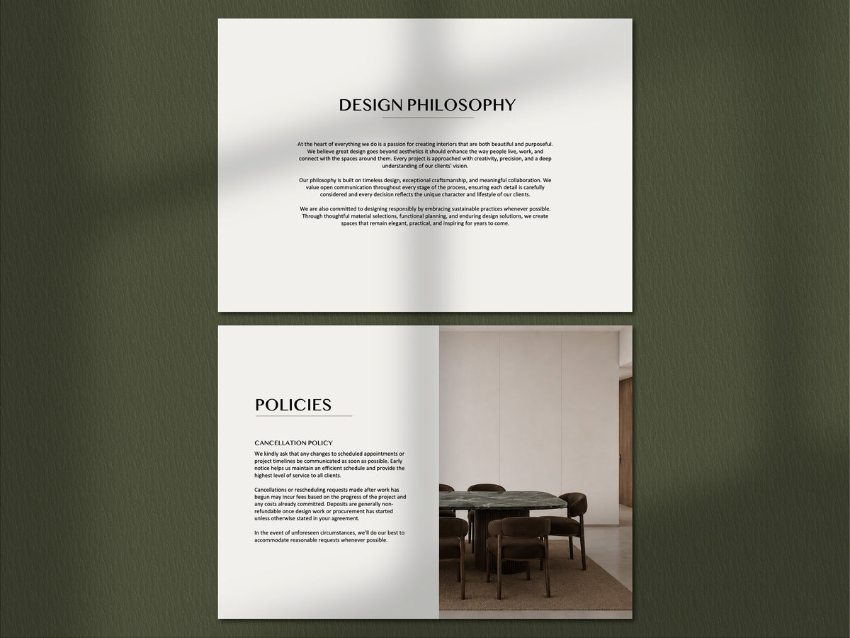 Interior Design Welcome Guide Template | Client Welcome Guide & Presentation | Canva, PowerPoint & InDesign