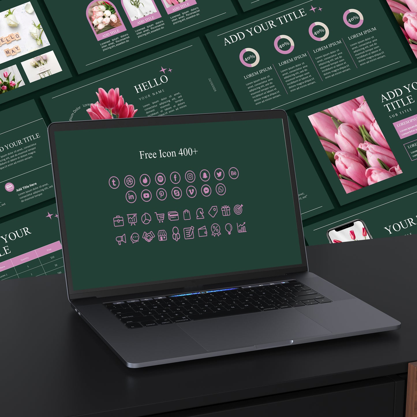 Flower PowerPoint Template - Minimalist Floral Business Presentation