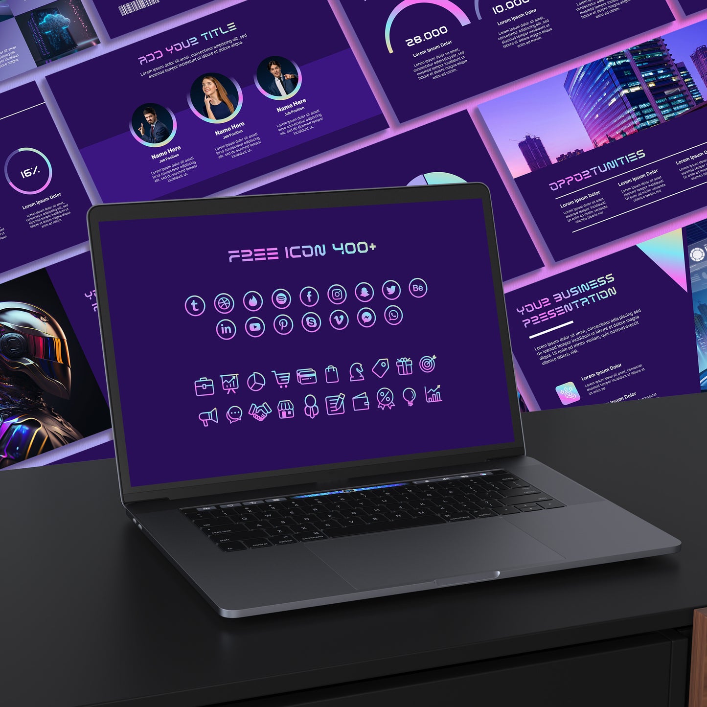 Futuristic PowerPoint Template โ Minimalist Technology Presentation for Business Slides