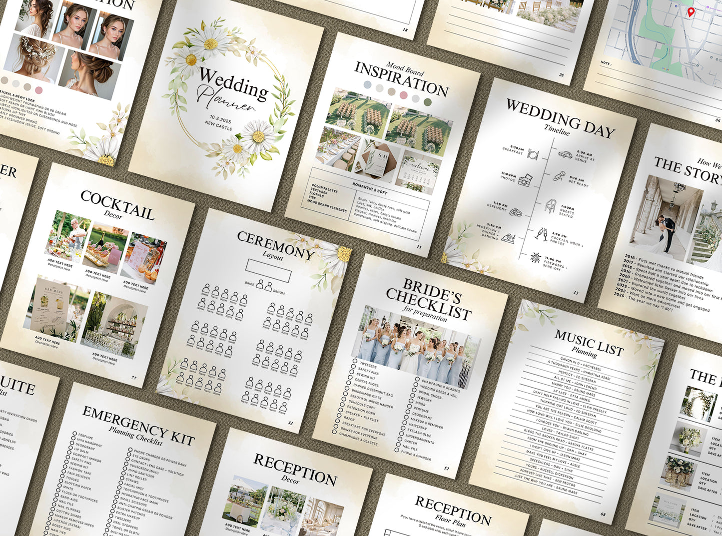 Floral Wedding Planner | Printable Bridal Checklist, Itinerary, Binder & Editable Digital Planner