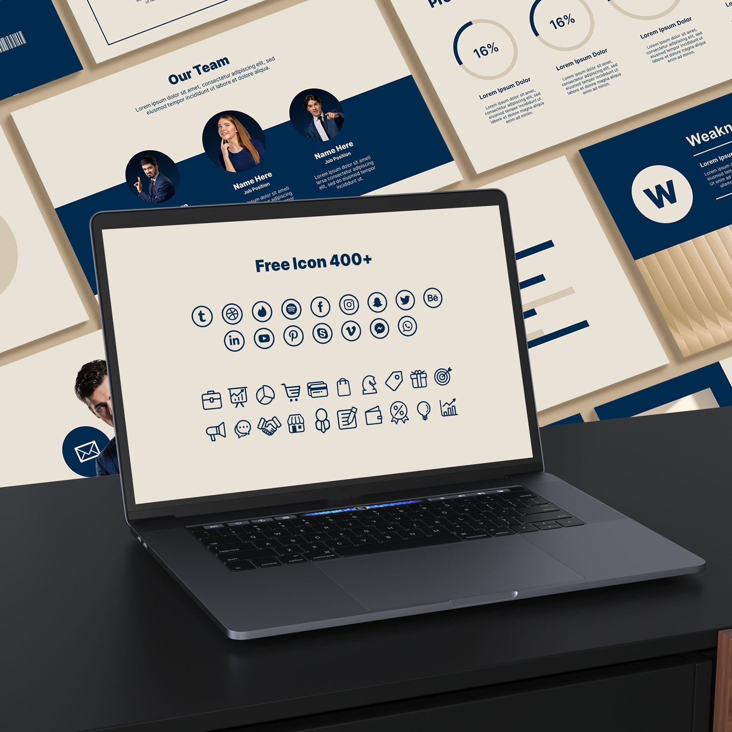 Minimal Blue PowerPoint Template โ Minimalist PPT Design for Business Strategy Presentations & Slide Decks