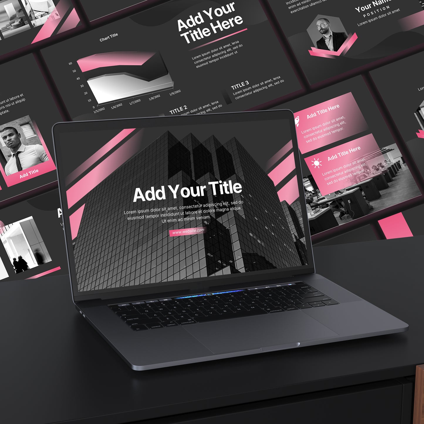 Black Pink PowerPoint Template 2025 - Modern Business Strategy Slides