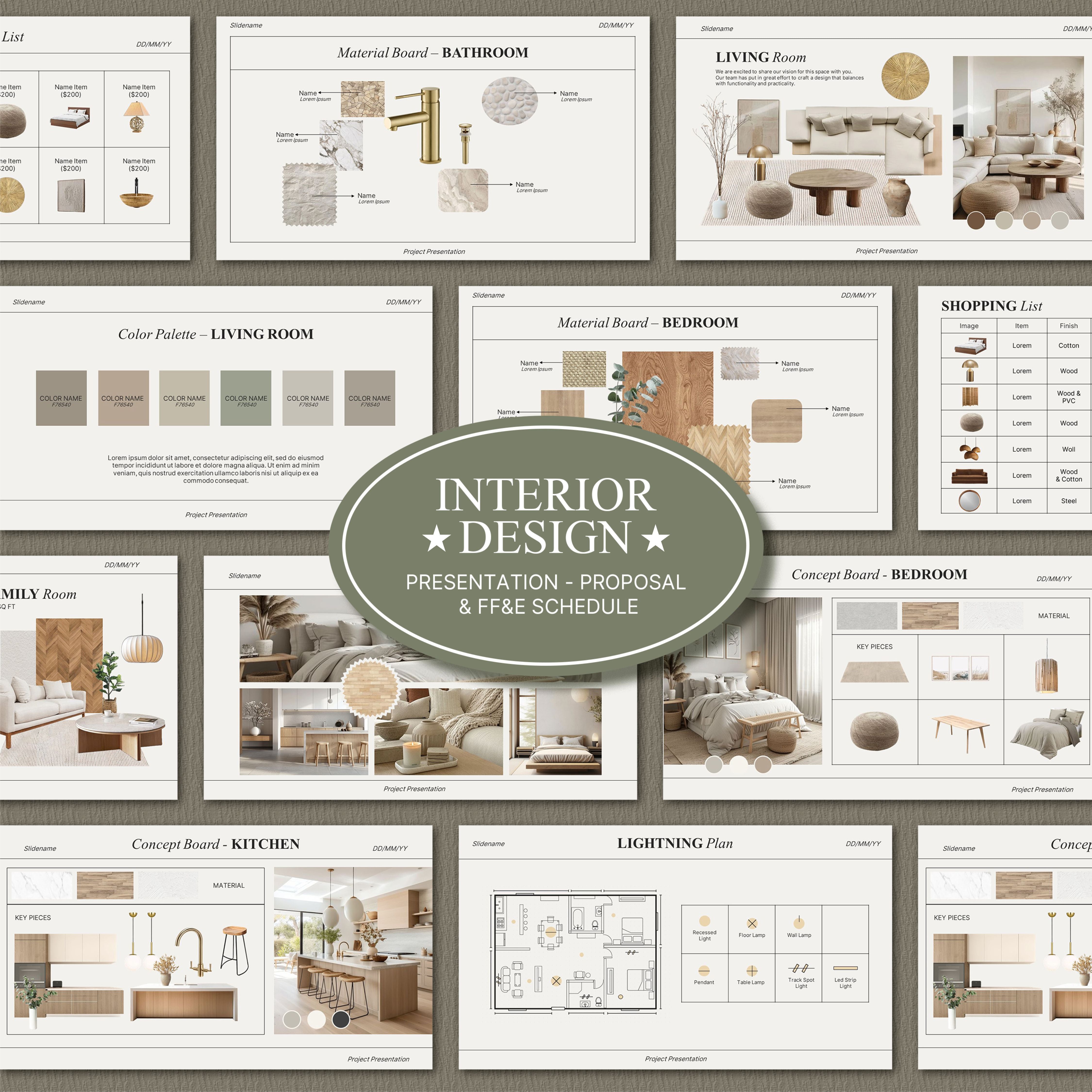 Bundle Interior Design Presentation Template – Includes Project Propos ...