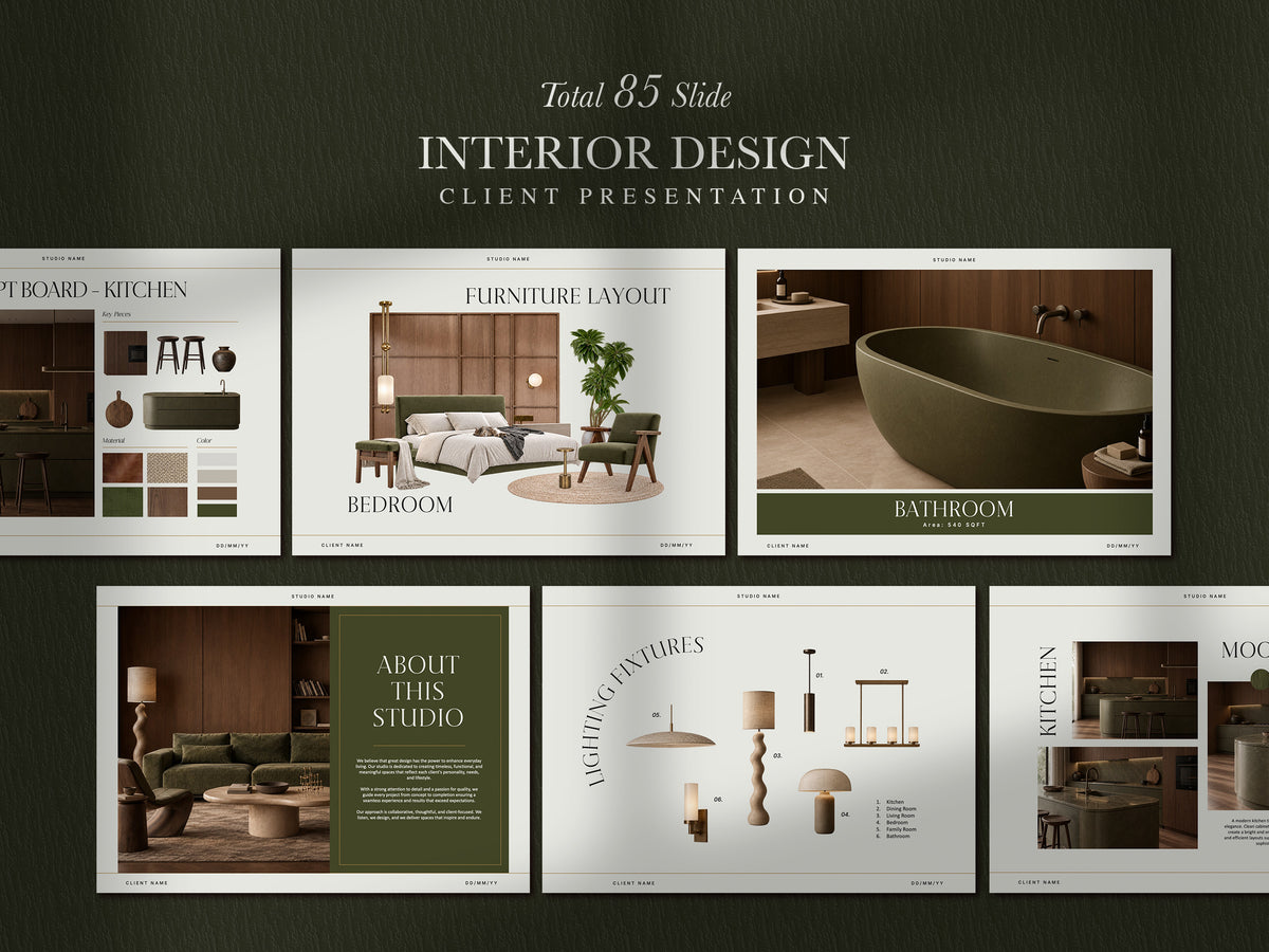 Luxury Interior Design Presentation Template 85 Slides