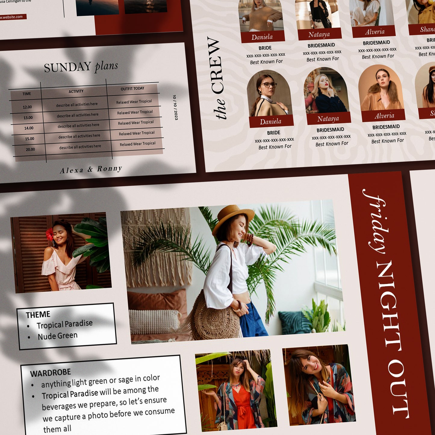 Bachelor & Bachelorette PowerPoint Template - Bridal Party & Itinerary Guide