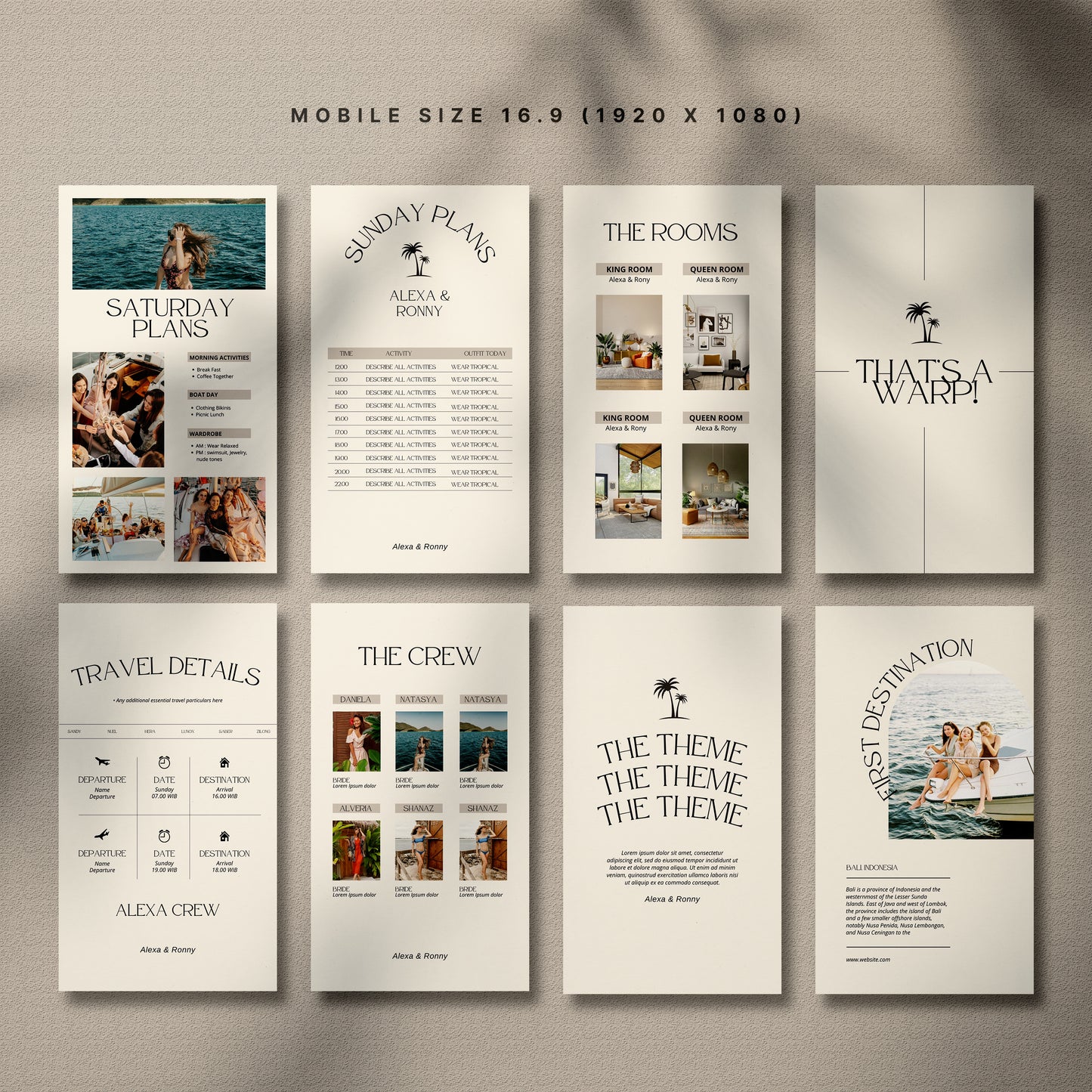 Elegant Bachelorette Itinerary Template for Canva - Minimal Modern Bridal Party & Bridesmaid Guide