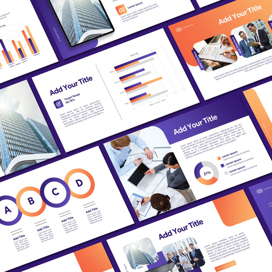 Modern Purple PowerPoint Template - Minimalist Business Slides