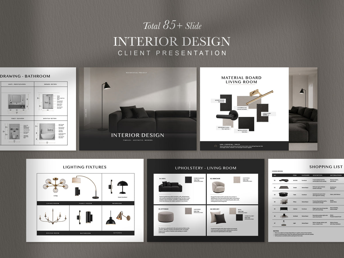 Interior Design Client Presentation Template | 85+ Slides, PowerPoint, Canva & InDesign