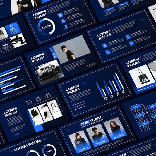 Blue PowerPoint Template - Minimalist Business Slide & Dark Blue PPT