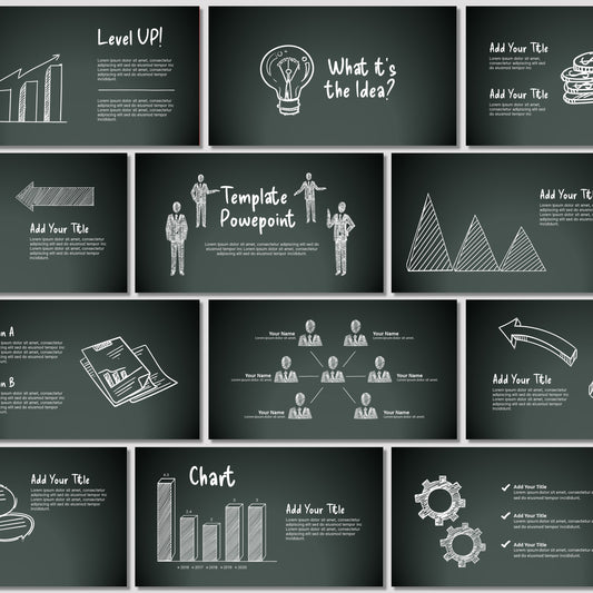 Hand-Drawn PowerPoint Template - Chalkboard Style Creative Slide Deck