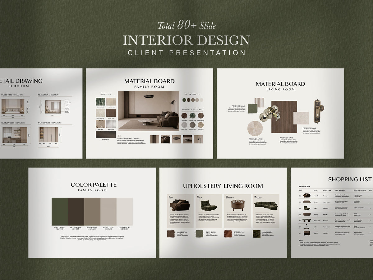 Interior Design Presentation Template | Canva, PowerPoint & InDesign
