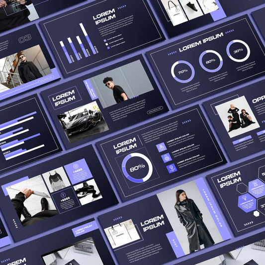 Purple & Dark Blue PowerPoint Template 2024 - Minimalist Business Slide for Professional Presentations