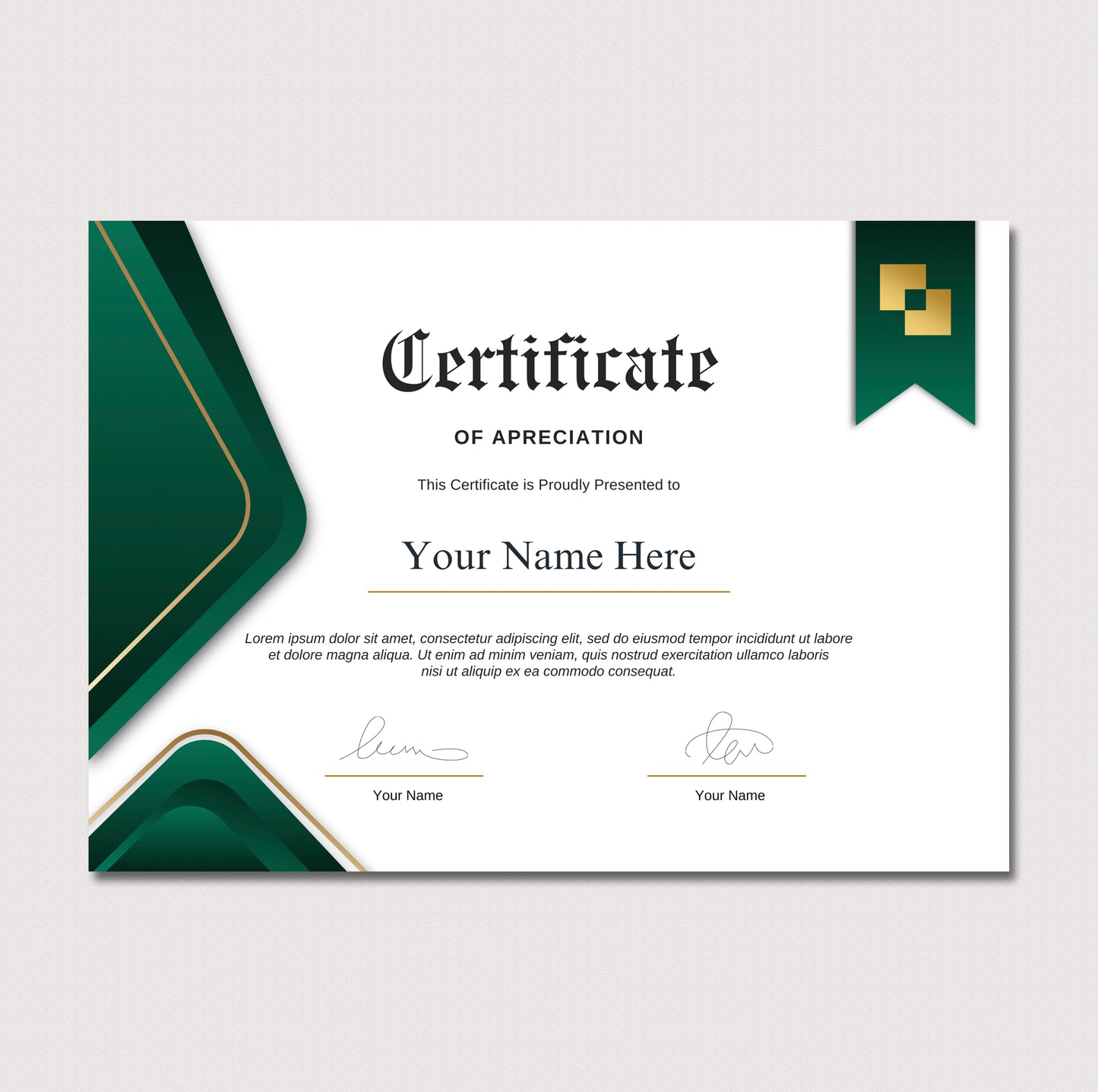 Editable Modern Certificate Template - Canva Design for Achievement, Award, Completion & Training