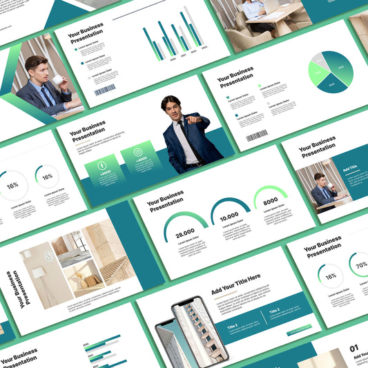 Minimal Green PowerPoint Template - Modern Business & Pitch Deck PPT