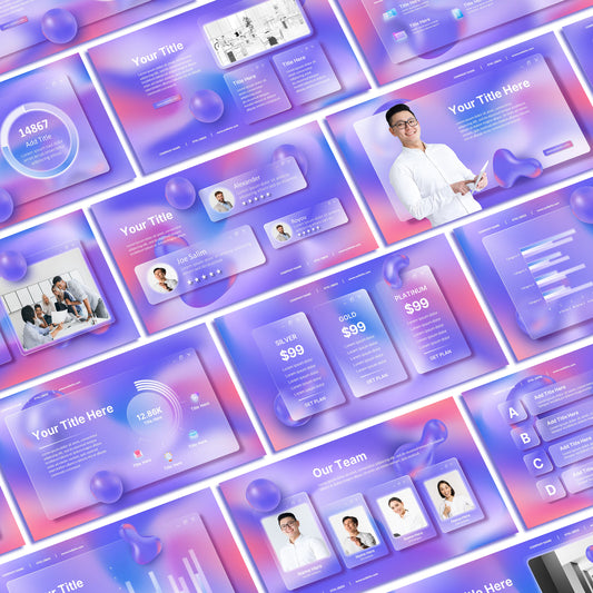 Modern Purple PowerPoint Template – Gradient PPT Design for Minimalist Business & Technology Presentations