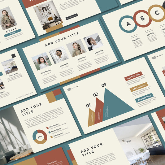 Flat PowerPoint Template - Minimalist Retro Color Business & Marketing Slides