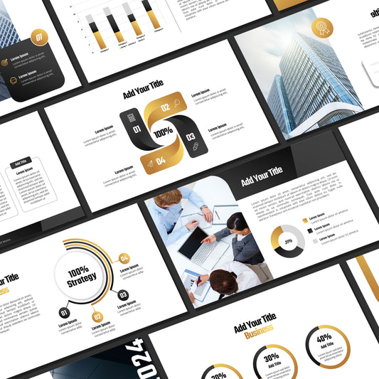 Black and Gold PowerPoint Template - Luxury Business & Marketing Pitch Deck