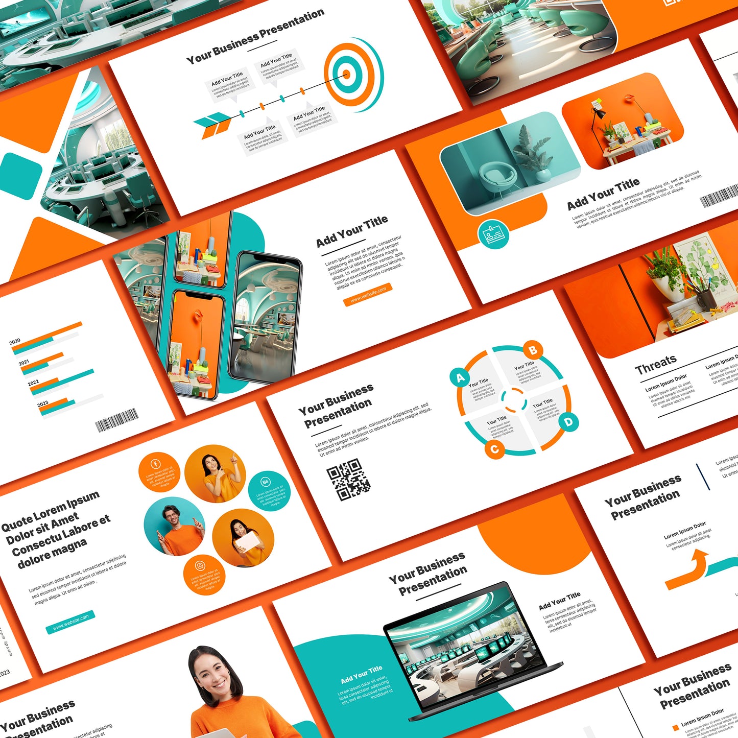 Orange Modern PowerPoint Template - Minimalist Business & Pitch Deck Slides