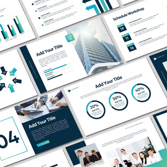 Modern Blue PowerPoint Template - Minimalist Business & Marketing Pitch Deck