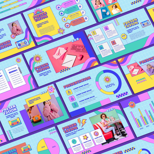 Retro Style PowerPoint Template - Vintage & Colorful Modern Slides