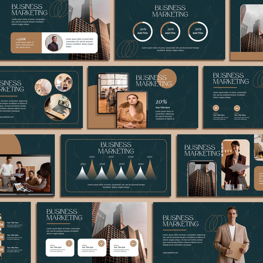 Simple PowerPoint Template - Dark Green Minimalist Business & Pitch Deck