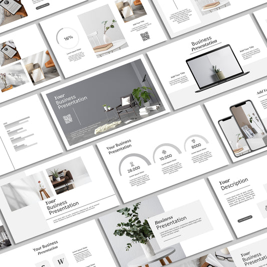 Clean PowerPoint Template - Modern White Minimalist Business Presentation