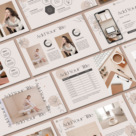 Minimal PowerPoint Template - Clean Magazine Style Business & Marketing Pitch Deck