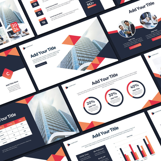 Orange Modern PowerPoint Template - Minimalist Business & Magazine-Style Pitch Deck