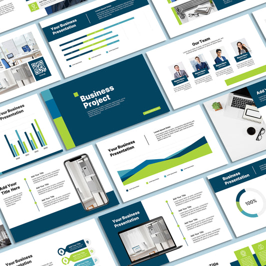 Modern PowerPoint Template 2025 - Minimalist Business & Blue Green Slides