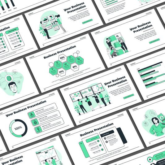Hand-Drawn PowerPoint Template - Creative Illustration Style for Business Strategy & Report Presentations
