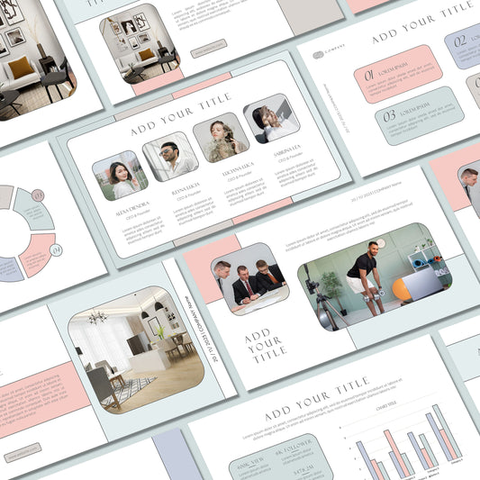 Pastel PowerPoint Template - Cute Minimalist Business & Marketing Pitch Deck