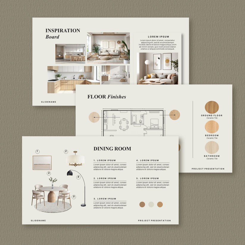 Interior Design Template – Minimalist Canva & PPT Slides – SKY KREASI