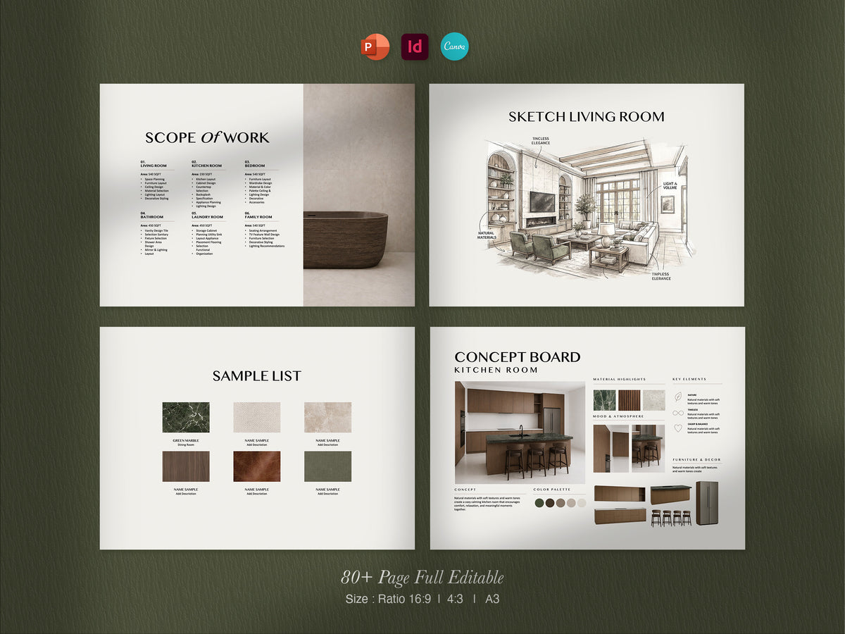 Interior Design Presentation Template | Canva, PowerPoint & InDesign