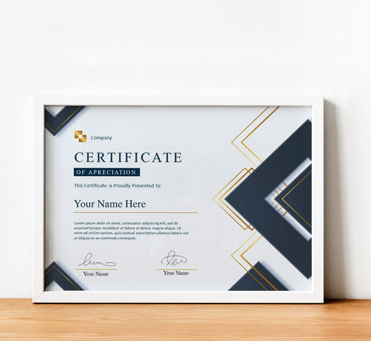 Modern Certificate Template - Editable Canva Design for Achievement, Award, Completion, and Training