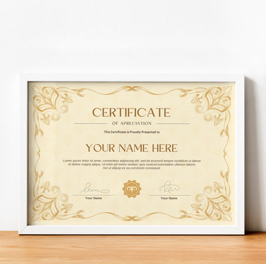 Editable Modern Certificate Template - Canva Design for Achievement, Award, Completion & Training