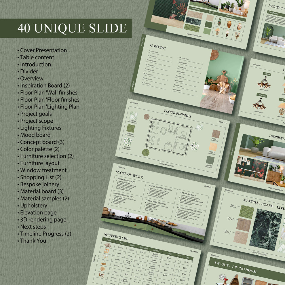 Modern Interior Design Presentation Template - Editable Canva & PowerP ...