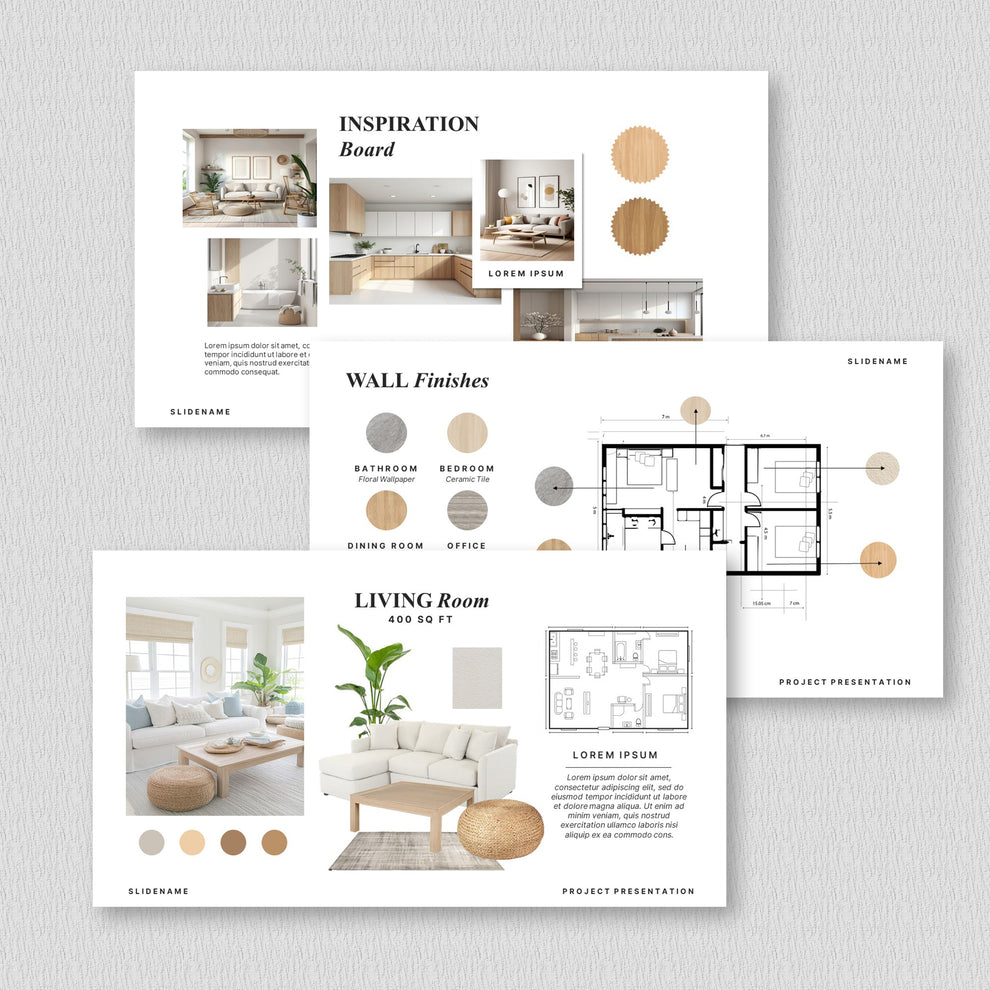 Interior Design Template – Minimalist Canva & PPT Slides – SKY KREASI