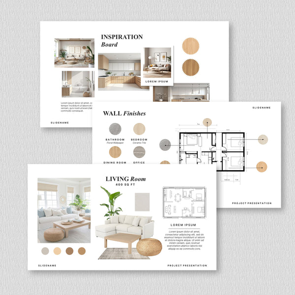 Interior Design Template – Minimalist Canva & PPT Slides – SKY KREASI
