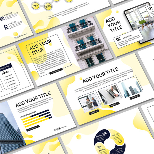 Yellow PowerPoint Template - Minimalist Business & Magazine Style Presentation