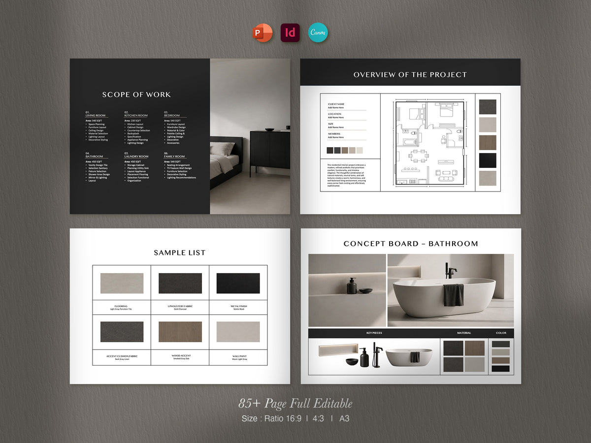 Interior Design Client Presentation Template | 85+ Slides, PowerPoint, Canva & InDesign